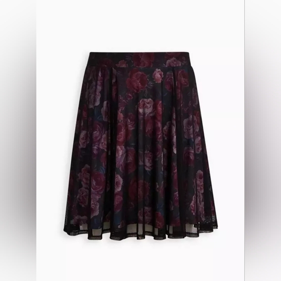 Torrids High Waisted A-Line Mini Skirt Black Gray Pink Mesh Overlay 3x - Picture 4 of 14